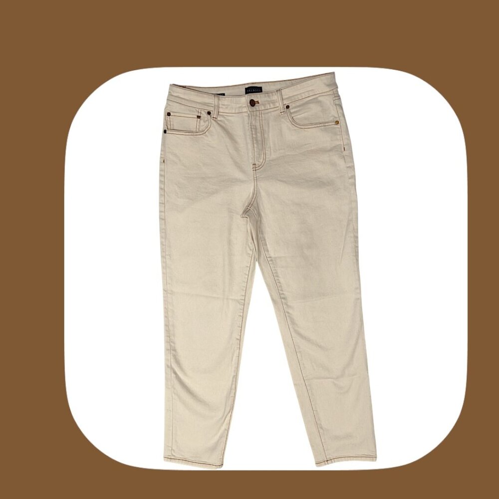 TALBOTS Everyday Relaxed Ankle Cropped Women's Jeans - Size 10 - Natural Wash